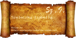 Szeleczky Izabella névjegykártya